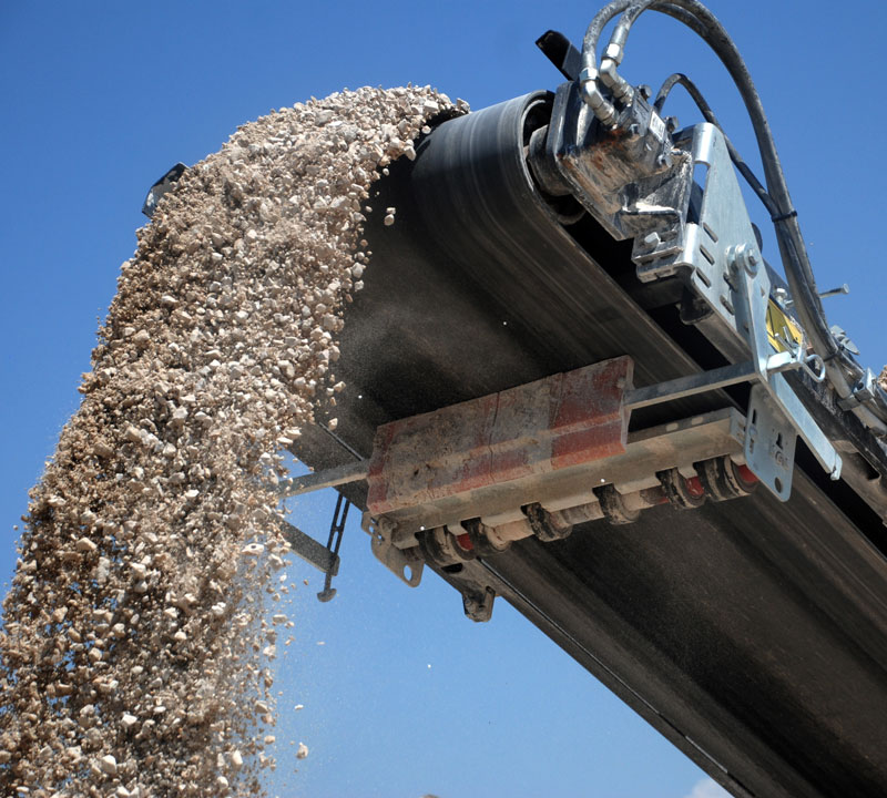 gravel falling